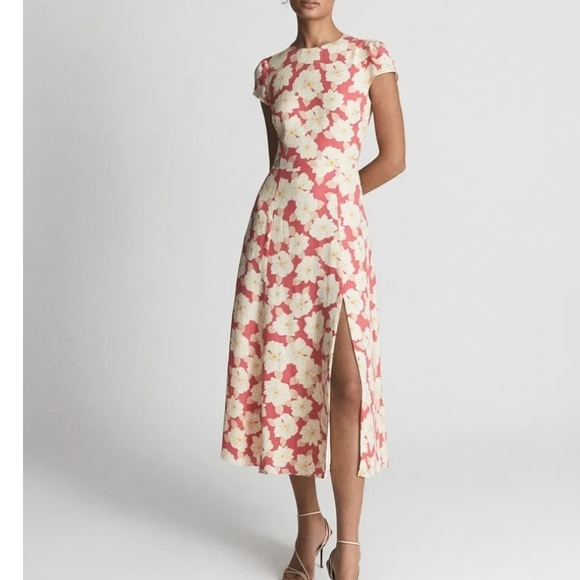 Reiss Dresses & Skirts - Reiss Pink and Cream Floral Midi Dress